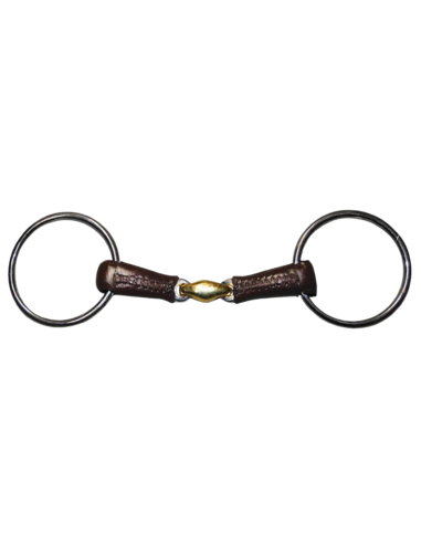 Jump'In French Mouth Loose Ring Leather Covered Bit