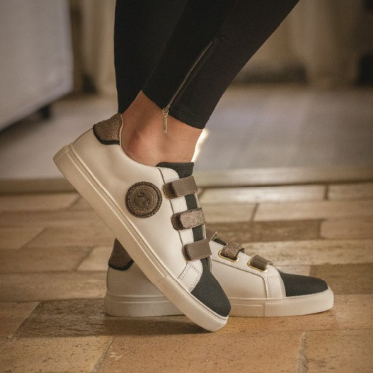 Baskets Pénélope "Galaxie" blanc/noir