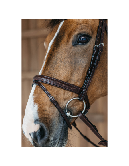 Bridon Dy'on Muserolle Combinée Tressée NEC brun