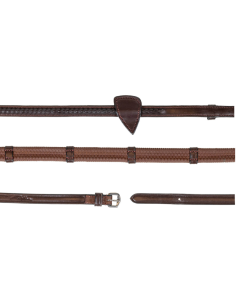 Rênes Dy'on Caoutchouc 1/2"Avec 7 Arrêtoirs Avec Finition Tressée NEC  noir 2