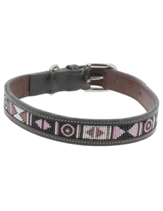 Collier Pour Chien Penelope "Pearl" Havane/Rose