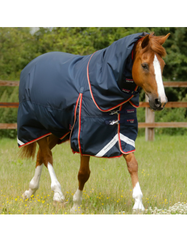 Premier Equine Buster 100g Turnout Rug with Snug-Fit Neck Cover Navy