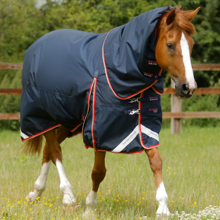Couverture Premier Equine Buster 100g Avec Couvre Cou Marine
