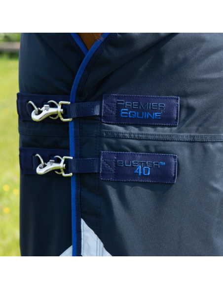 Couverture Premier Equine Buster 40g Avec Couvre Cou Marine