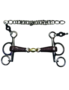 Jump'In French Mouth Small Cheek Pelham Leather Covered Bit