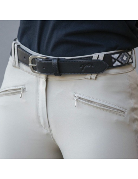 Ceinture Penelope "Pearl" Noir/Blanc