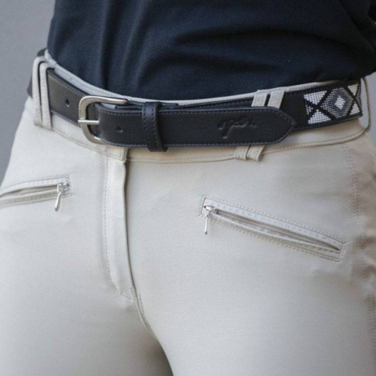 Ceinture Penelope "Pearl" Noir/Blanc