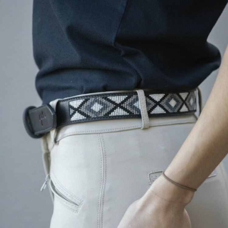 Ceinture Penelope "Pearl" Noir/Blanc
