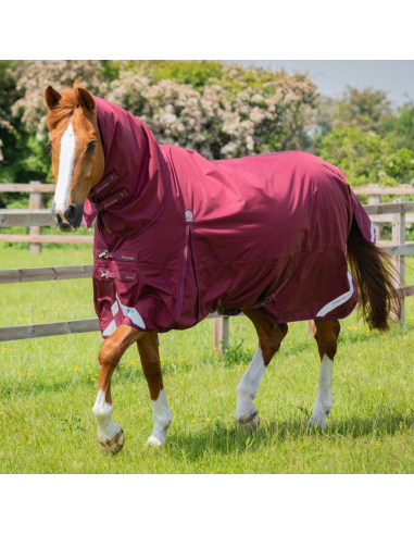 Premier Equine Buster Storm 90g Combo Turnout Rug with Classic Neck Burgundy