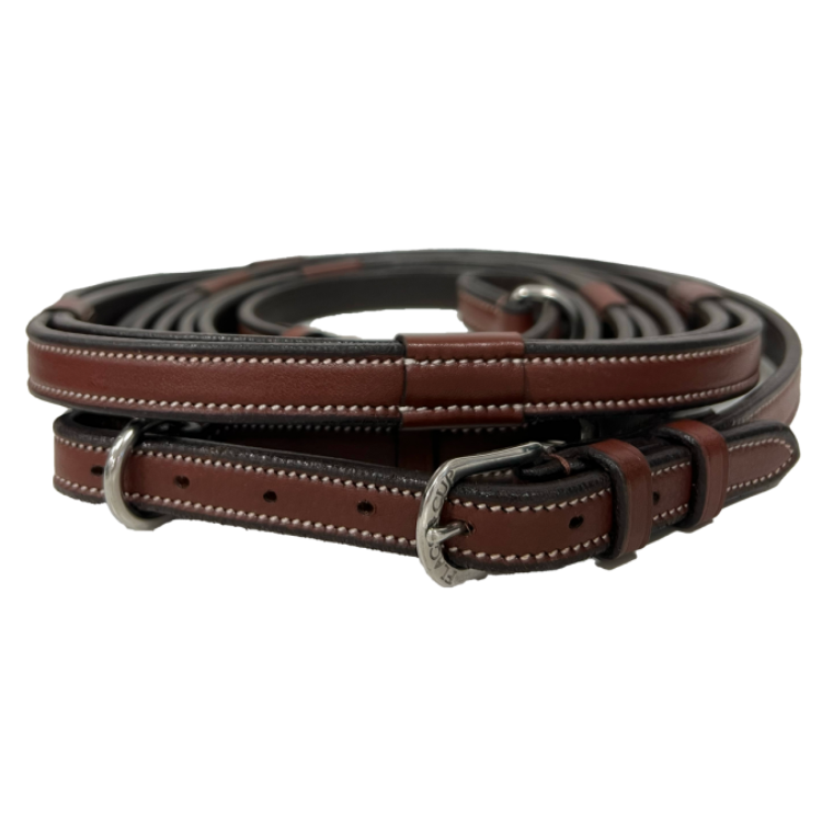 Rênes En Caoutchouc Cwell Equine – Noir/marron, Taille Full – Prise Sûre Et Confortable