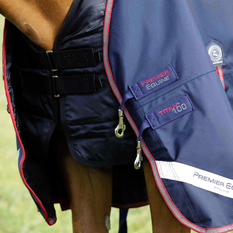 Garde Arrière Premier Equine Techno Laine Anti-gliss - Bleu Marine, Taille Unique, Neuve