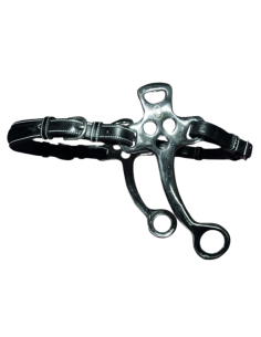 Hackamore Jump'In Cuir Branches Courtes Et Plates Noir
