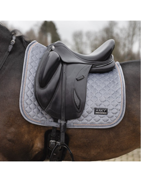 Tapis De Selle Anky Velvet Stones Dressage steel grey