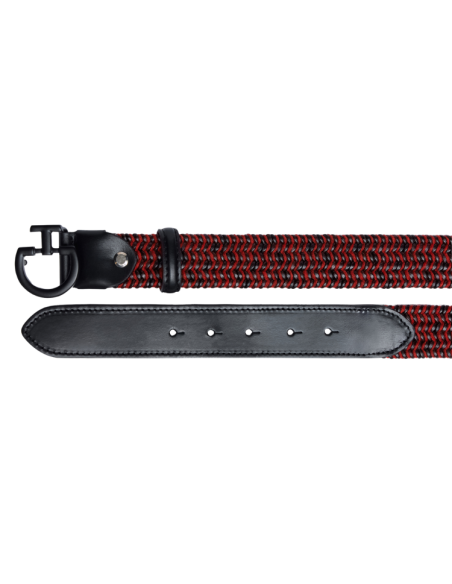 Ceinture Cavalleria Toscana Man Leather Wool Elastic ROUGE COQUELICOT