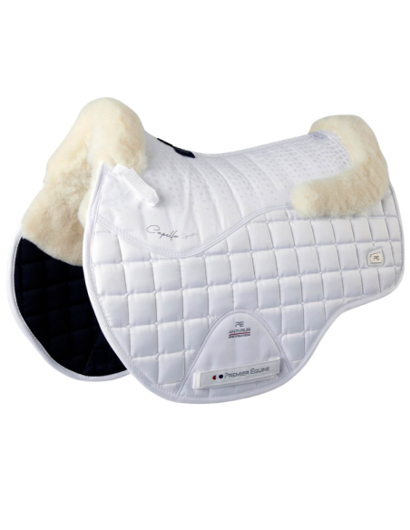Tapis De Selle Premier Equine Mérinos Capella Jumping White/Naturel