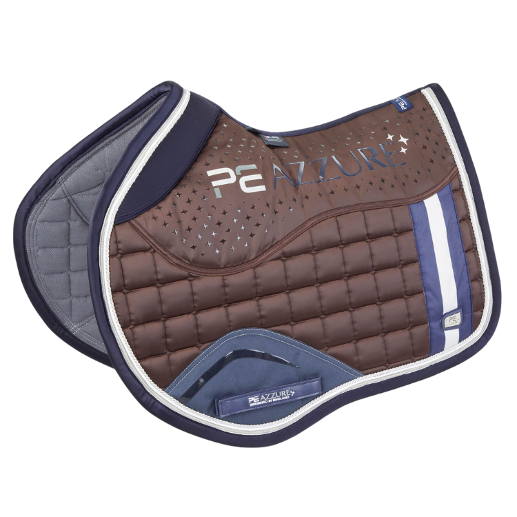 Tapis De Selle Premier Equine Satin Azzure Jumping Marron