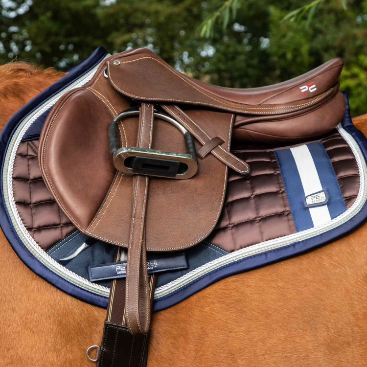 Tapis De Selle Premier Equine Satin Azzure Jumping Marron
