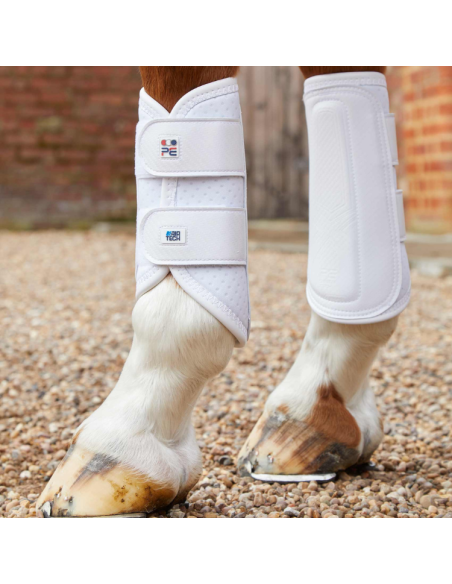 Guêtres Premier Equine Carbon Air-Tech Double Attache Blanc