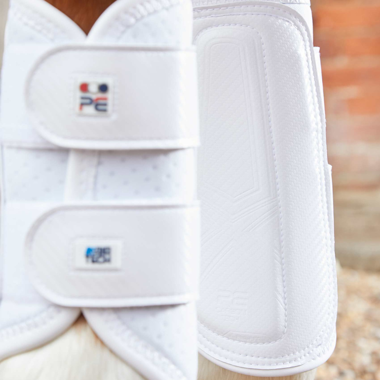 Guêtres Premier Equine Carbon Air-Tech Double Attache Blanc