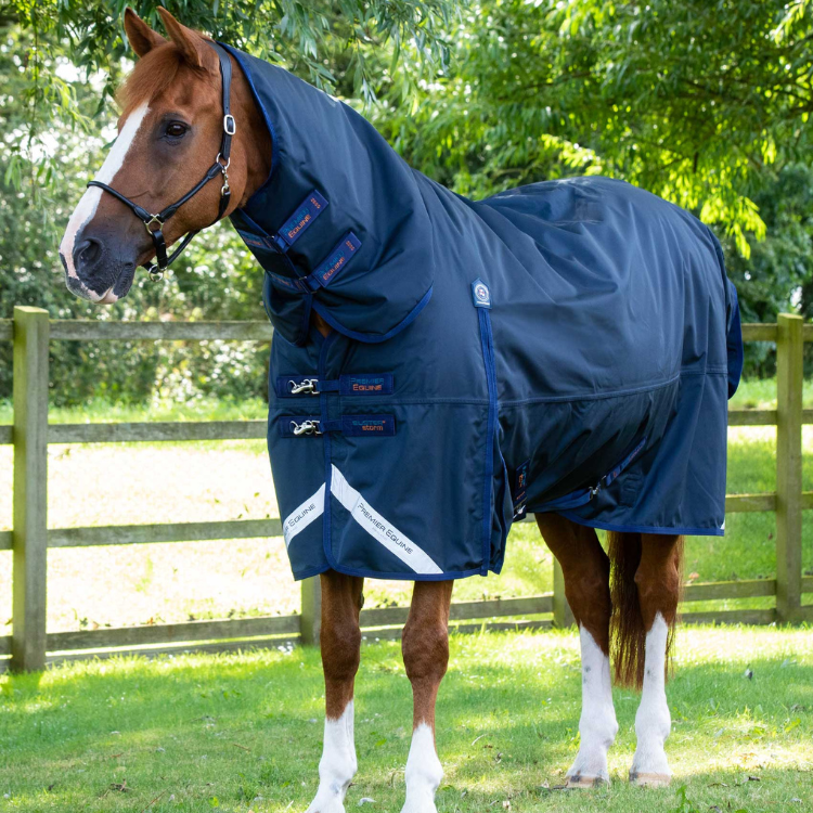 Couverture Premier Equine Buster Storm 420g Avec Couvre Cou Marine
