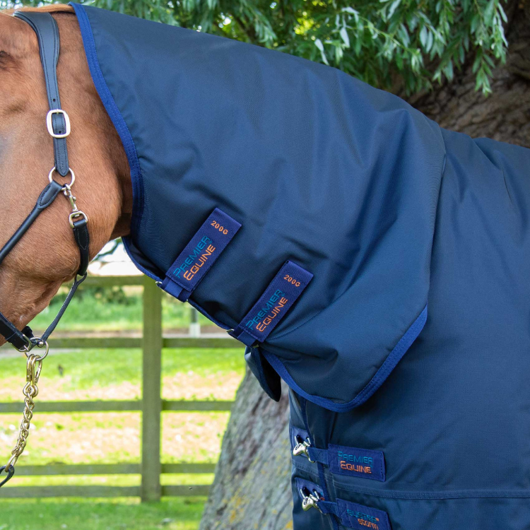 Couverture Premier Equine Buster Storm 420g Avec Couvre Cou Marine