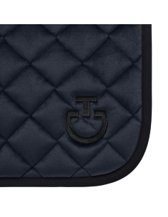 Cavalleria Toscana Velvet Dressage Saddle Pad DARK BLUE/BLACK 2