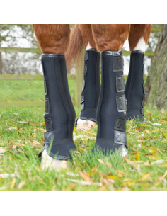 Premier Equine Horse Turnout Mud Fever Boots Black 2