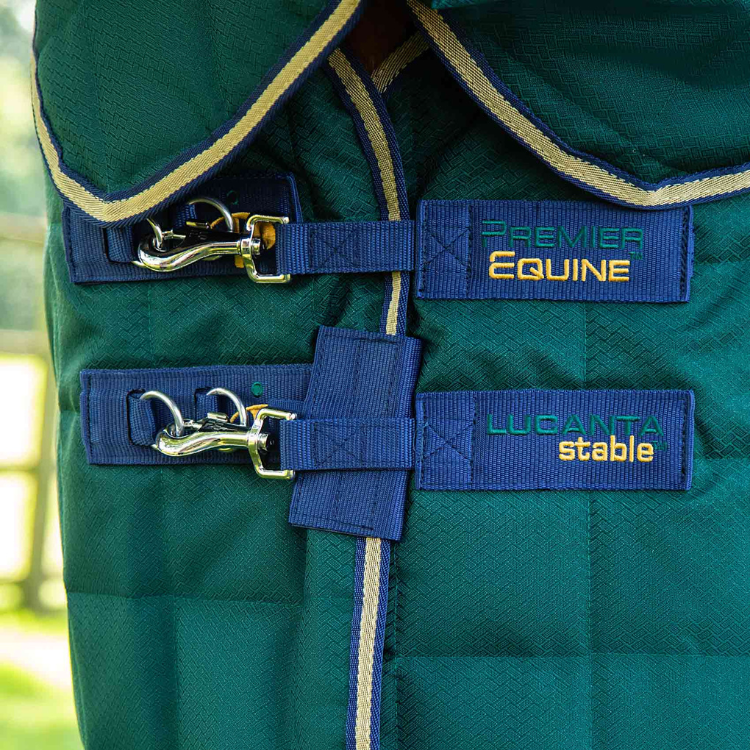 Couverture D'écurie Eskadron 155cm, Bleu Et Noir, 200g Pour Cheval Warmblut