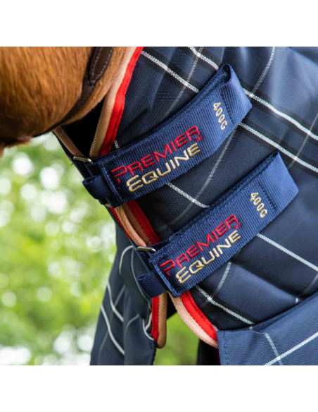 Couverture D'écurie Premier Equine Domus 400g Avec Couvre Cou Marine