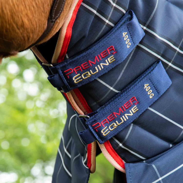 Couverture D'écurie Premier Equine Domus 400g Avec Couvre Cou Marine