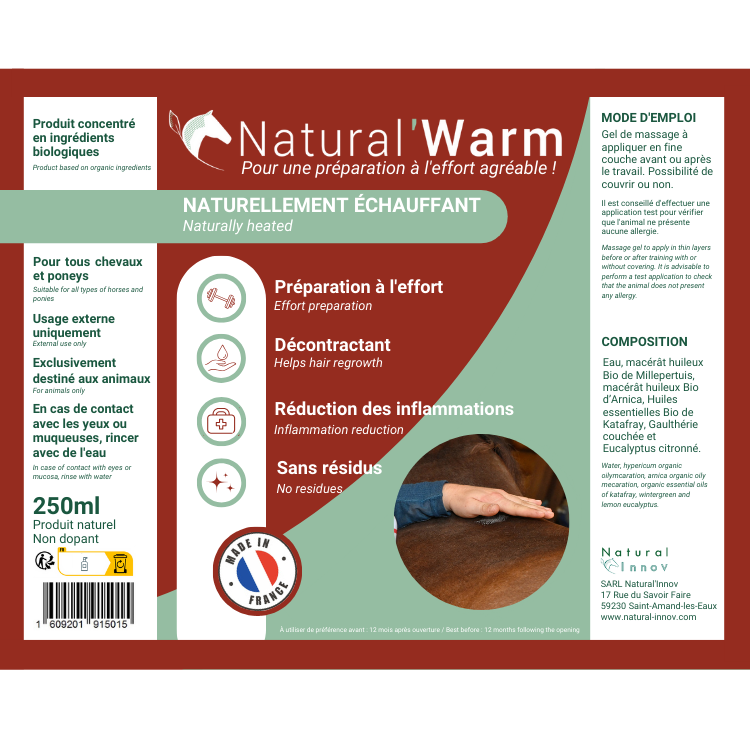 Gel Natural'Innov Natural'Warm 250ml