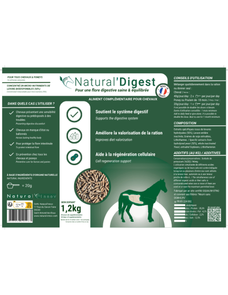 Compléments Natural'Innov Natural'Digest 1,2 kg
