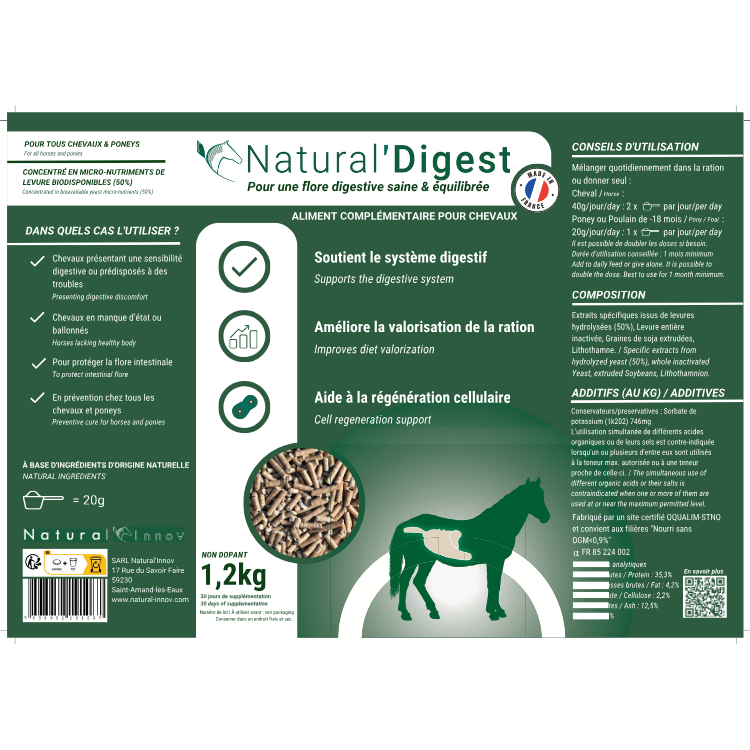 Compléments Natural'Innov Natural'Digest 1,2 kg