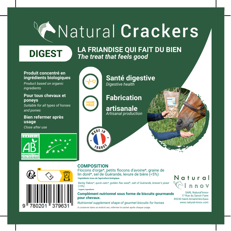 Friandises Natural'Innov Natural'Crackers Digest 300g