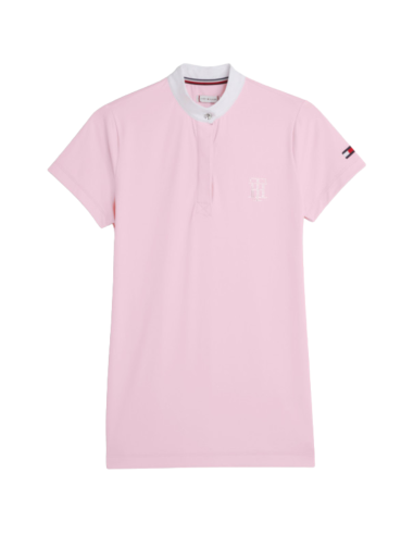 Tommy Equestrian TH Rhinestone Performance Show Polo Shirts Classic Pink