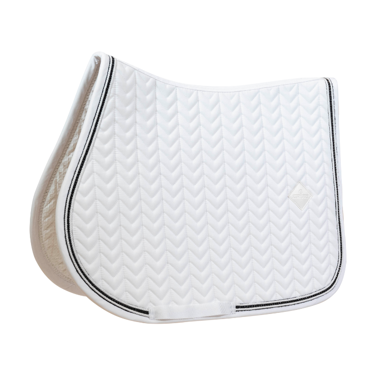 Tapis De Selle Kentucky Chaîne Metal Jumping BLANC