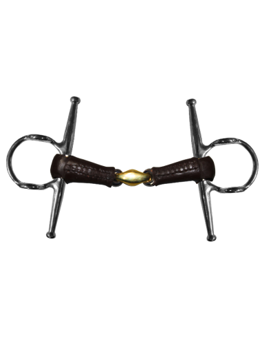Jump'In Simple Jointed Leather Full Cheek Gag Bit