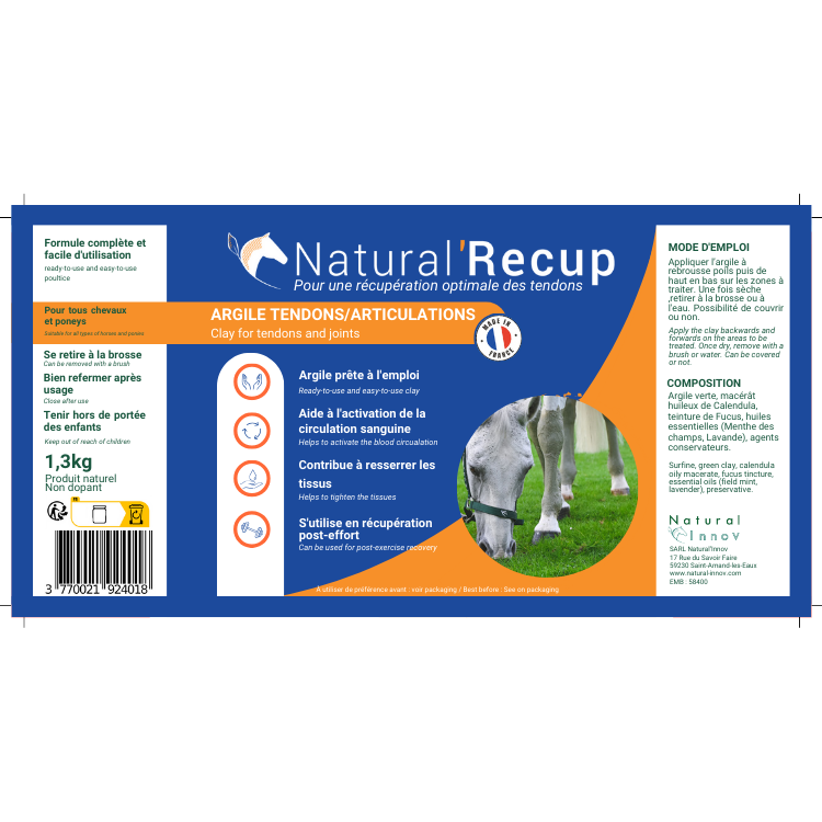 Argile Natural'Innov Natural’Recup 1,3kg