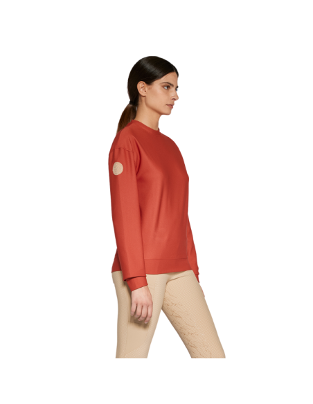 Pull Cavalleria Toscana Diagonal Weave Crew Neck ROUGE ORANGE