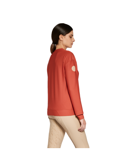 Pull Cavalleria Toscana Diagonal Weave Crew Neck ROUGE ORANGE