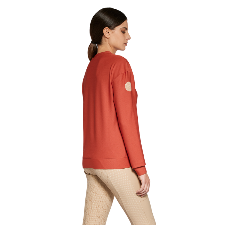 Pull Cavalleria Toscana Diagonal Weave Crew Neck ROUGE ORANGE