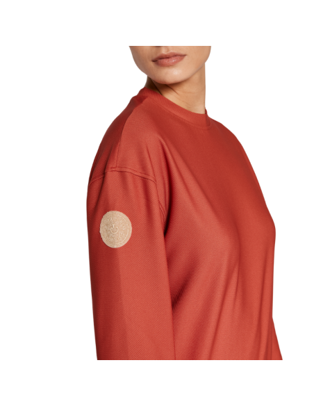 Pull Cavalleria Toscana Diagonal Weave Crew Neck ROUGE ORANGE