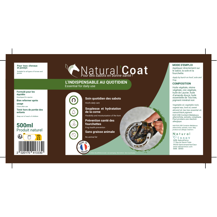Onguent Natural'Innov Natural’Coat Noir 500ml