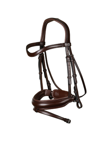Dy'on Matte Medium Crank Noseband Bridle With Flash Bridle Brown