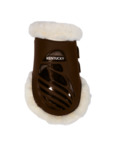 Kentucky Vegan Sheepskin Fetlock Boots Elastic Brown