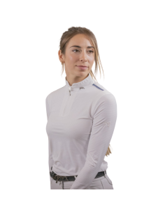 Polo De Concours Penelope Mesh Manches Longues Seville Blanc