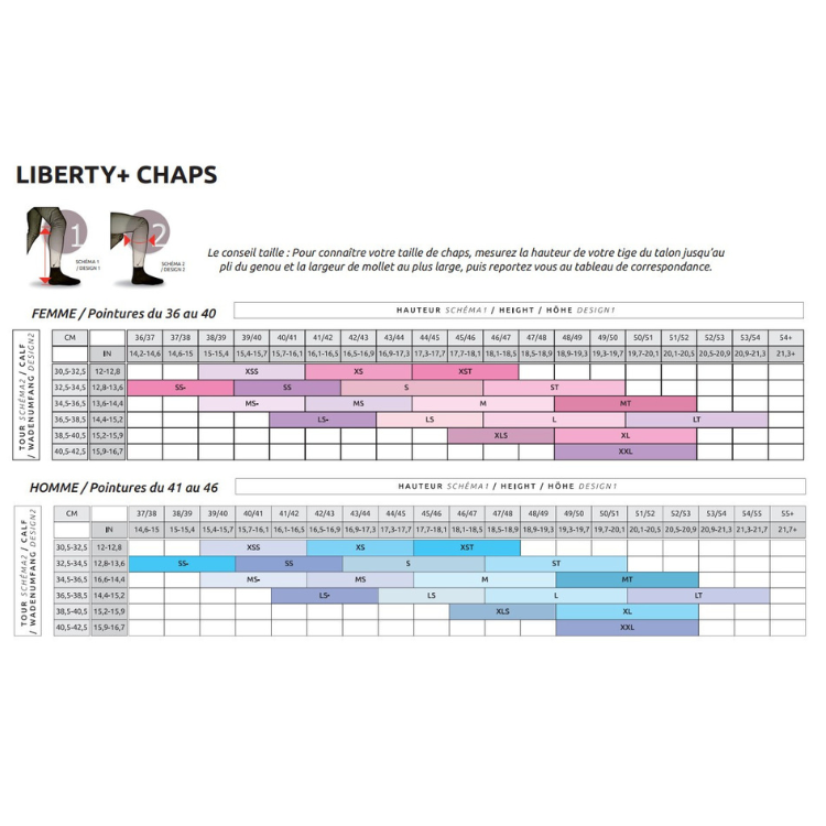 Mini-Chaps Free Jump Liberty + guide des tailles