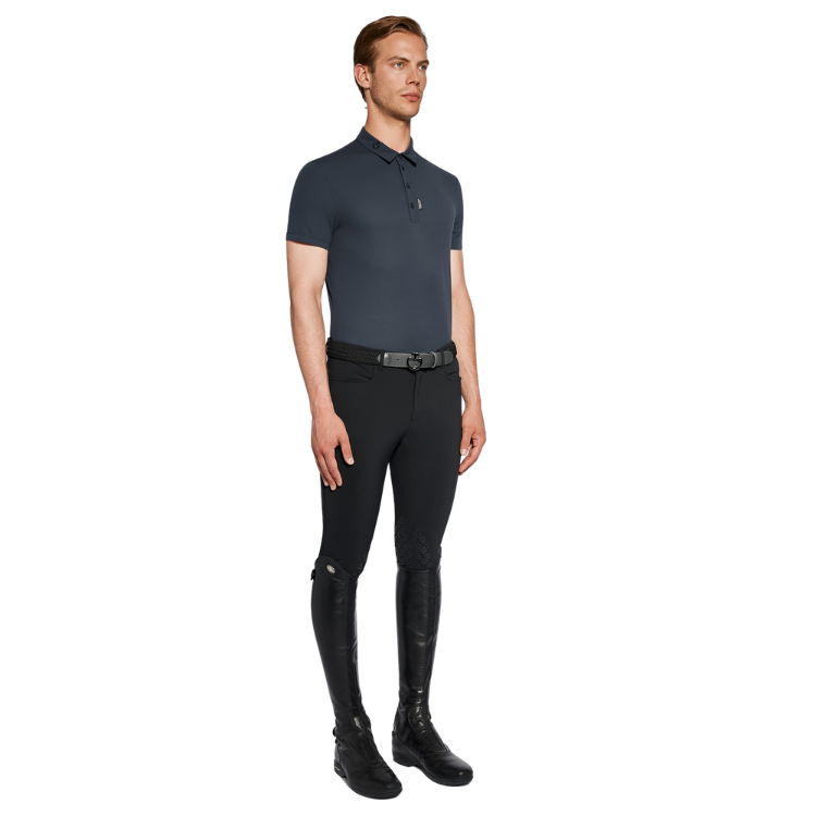 Polo Cavalleria Toscana CT Jersey S/S Training Button Bleu cobalt