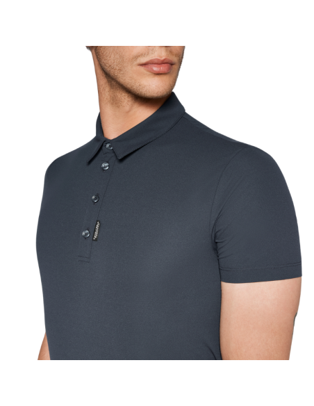 Polo Cavalleria Toscana CT Jersey S/S Training Button Bleu cobalt