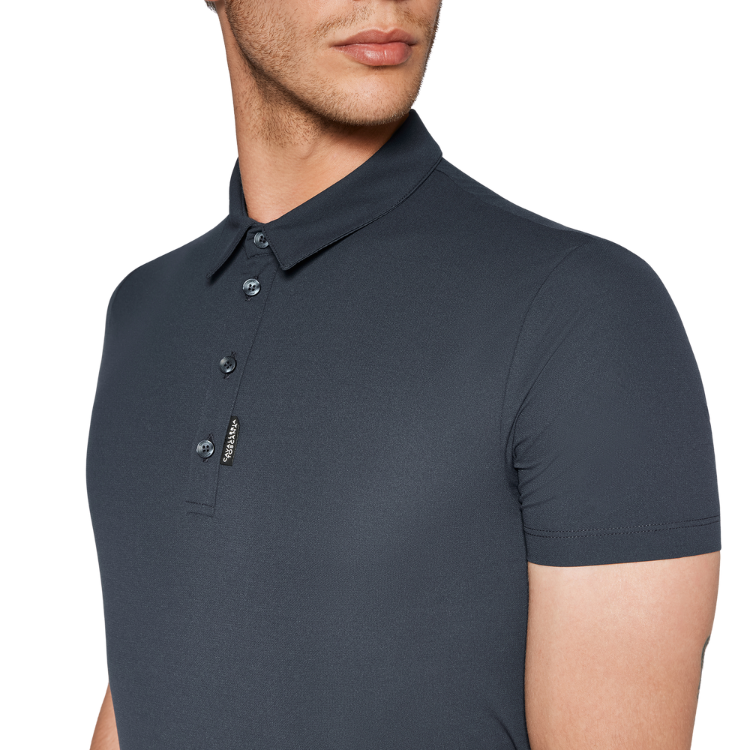 Polo Cavalleria Toscana CT Jersey S/S Training Button Bleu cobalt